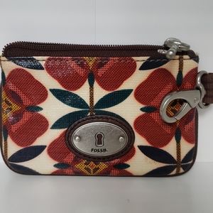 Fossil Floral ID Card Case/Small Zippered Wallet